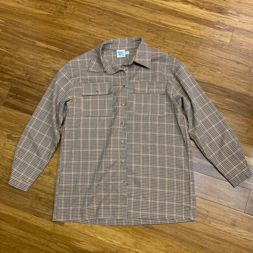 Princess Polly Plaid Shirt Womens Size 2 Jacket Long Sleeve Button‎ Up Top Brown